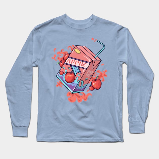 Cute Apple juice box Long Sleeve T-Shirt by MiaArt365